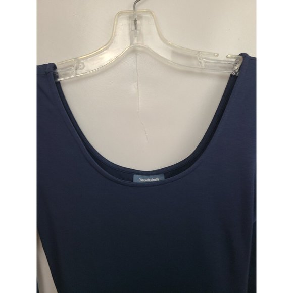 ModCloth Navy Gray Constellation Printed Skirt Belted Dress Size Small - Picture 3 of 9